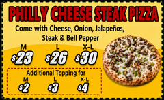 PHILLY CHEESE STEAK PIZZA