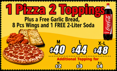 1 PIZZA 2 Toppings