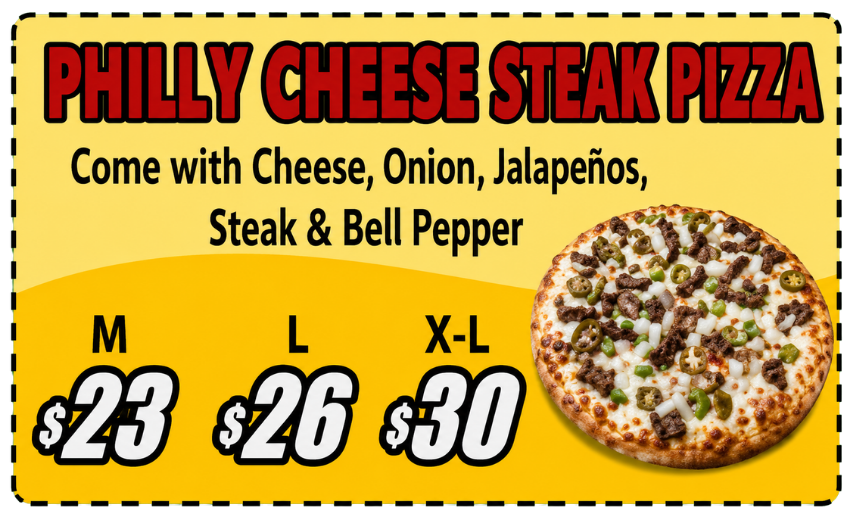 PHILLY CHEESE STEAK PIZZA