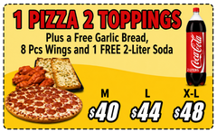 1 PIZZA 2 Toppings